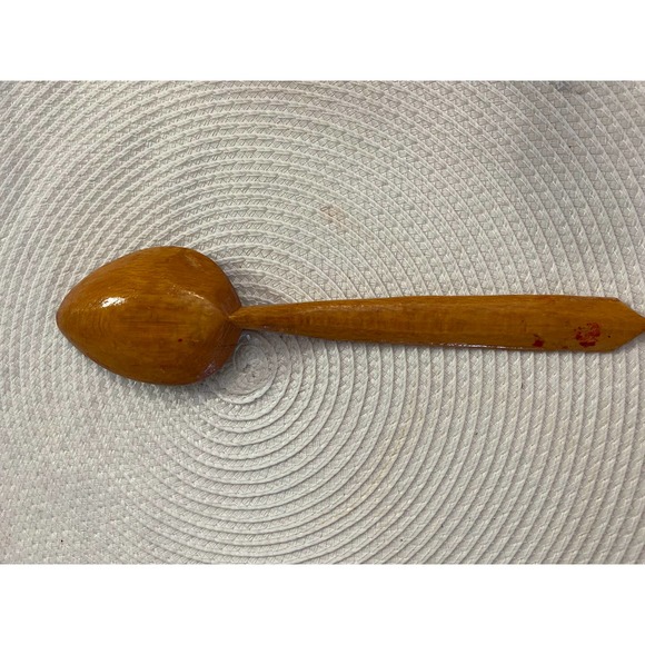 Vintage Turkish Folk Art Wooden Spoon - Handpainted and Carved - Picture 4 of 4